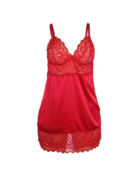 SUBBLIME BABYDOLL SATINADO CON ENCAJE ROJO S M SUBBLIME BABYDOLL SATINADO CON ENCAJE ROJO S M