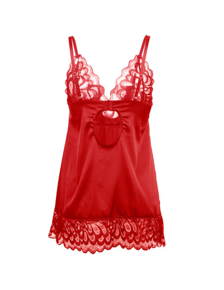 SUBBLIME BABYDOLL SATINADO CON ENCAJE ROJO S M SUBBLIME BABYDOLL SATINADO CON ENCAJE ROJO S M