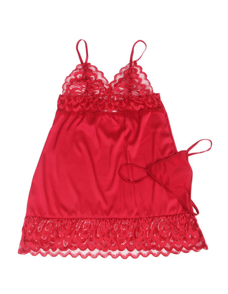 SUBBLIME BABYDOLL SATINADO CON ENCAJE ROJO S M SUBBLIME BABYDOLL SATINADO CON ENCAJE ROJO S M