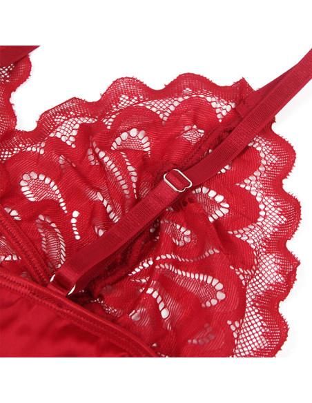 SUBBLIME BABYDOLL SATINADO CON ENCAJE ROJO S M SUBBLIME BABYDOLL SATINADO CON ENCAJE ROJO S M