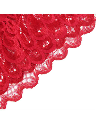 SUBBLIME BABYDOLL SATINADO CON ENCAJE ROJO S M