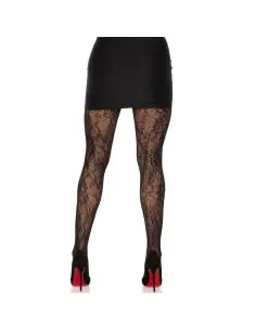 LEG AVENUE MEDIAS DE ENCAJE FLORAL NEGRO 2