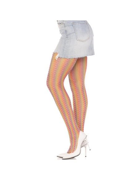 LEG AVENUE MEDIAS DE CROCHET MULTICOLOR LEG AVENUE MEDIAS DE CROCHET MULTICOLOR