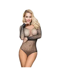 SUBBLIME 952297 BODY DE REJILLA BRILLANTE CON HOMBROS DESCUBIERTOS MANGA LARGA NEGRO TALLA UNICA