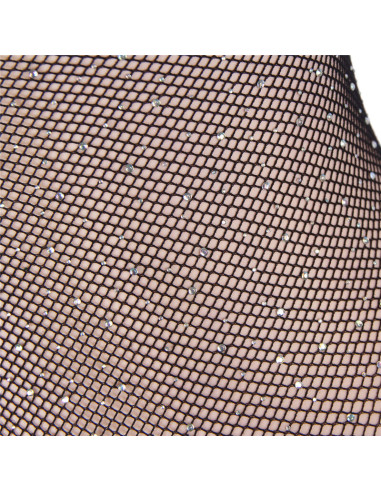 SUBBLIME 952297 BODY DE REJILLA BRILLANTE CON HOMBROS DESCUBIERTOS MANGA LARGA NEGRO TALLA UNICA