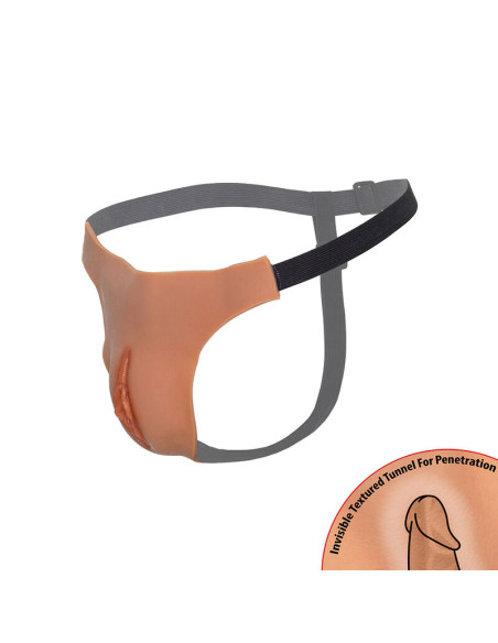 HIDDEN DESIRE ALTER EGO TANGA VAGINA ABIERTA AJUSTABLE NATURAL