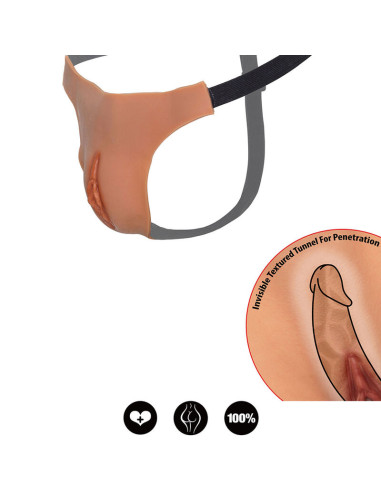 HIDDEN DESIRE ALTER EGO TANGA VAGINA ABIERTA AJUSTABLE NATURAL