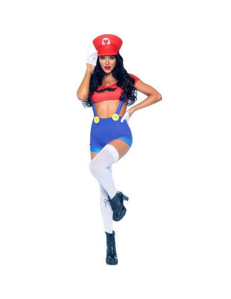 LEG AVENUE DISFRAZ SEXY MARIO BROS ROJO AZUL S LEG AVENUE DISFRAZ SEXY MARIO BROS ROJO AZUL S