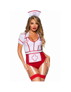 LEG AVENUE DISFRAZ ENFERMERA SEXY ROJO BLANCO S 2