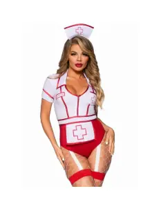 LEG AVENUE DISFRAZ ENFERMERA SEXY ROJO BLANCO M 2
