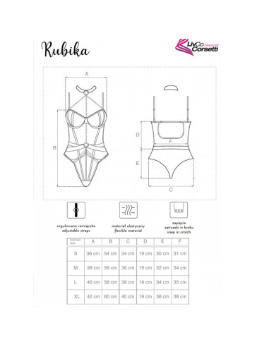 LIVCO CORSETTI FASHION RUBIKA LC XG079 BODY CON GARGANTILLA NEGRO S