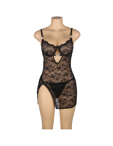 SUBBLIME 954185 BABYDOLL DE ENCAJE CON TIRANTES AJUSTABLES NEGRO S M