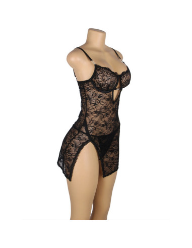 SUBBLIME 954185 BABYDOLL DE ENCAJE CON TIRANTES AJUSTABLES NEGRO S M