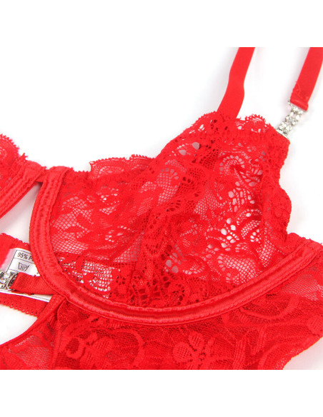 SUBBLIME 954208 BABYDOLL DE ENCAJE CON TIRANTES AJUSTABLES ROJO S M SUBBLIME 954208 BABYDOLL DE ENCAJE CON TIRANTES AJUSTABLES ROJO S M