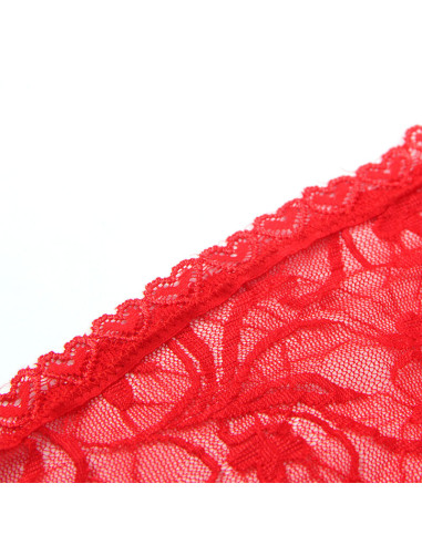 SUBBLIME 954208 BABYDOLL DE ENCAJE CON TIRANTES AJUSTABLES ROJO S M