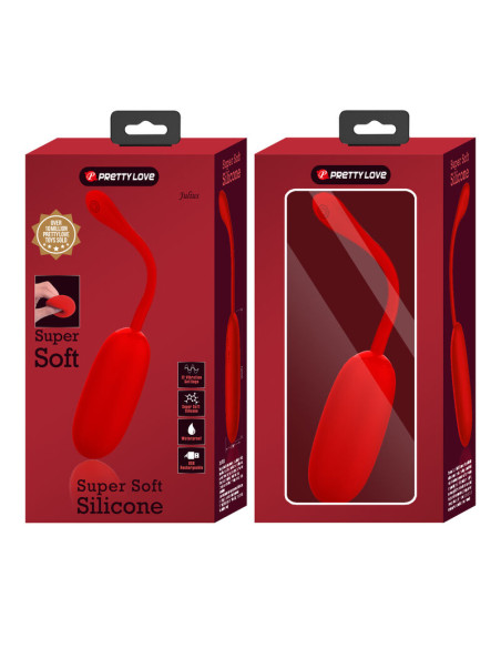 PRETTY LOVE JULIUS HUEVO VIBRADOR IMPERMEBLE RECARGABLE ROJO