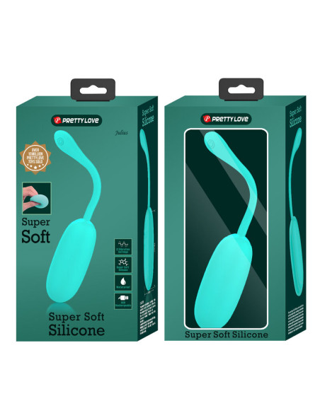 PRETTY LOVE JULIUS HUEVO VIBRADOR IMPERMEBLE RECARGABLE VERDE AGUA