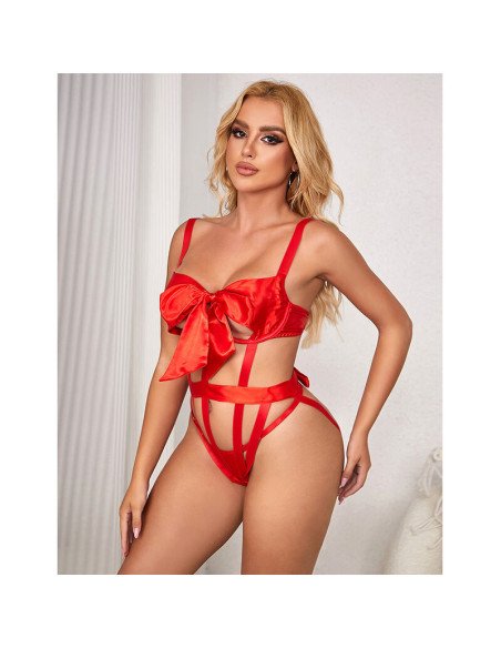 SUBBLIME 954468 BODY SEXY CALADO CON LAZO ROJO S M