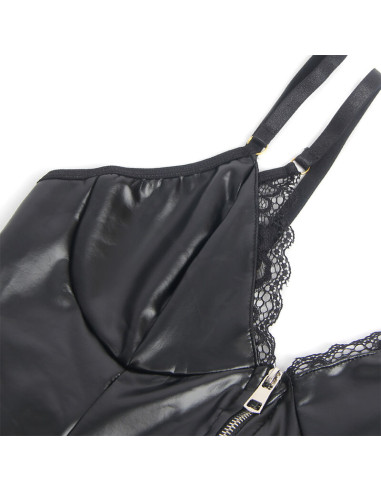 SUBBLIME 955458 BODY CON CREMALLERA DE CUERO NEGRO S M