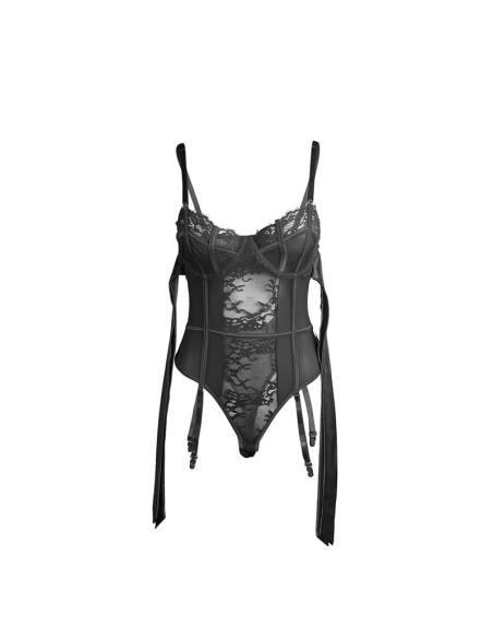 SUBBLIME 955496 BODY DE ENCAJE CON LAZOS Y LIGAS NEGRO S M SUBBLIME 955496 BODY DE ENCAJE CON LAZOS Y LIGAS NEGRO S M