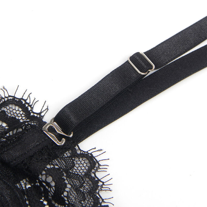 SUBBLIME 955496 BODY DE ENCAJE CON LAZOS Y LIGAS NEGRO S M