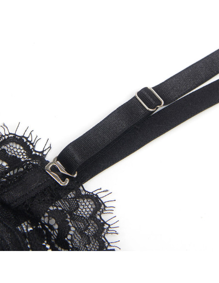 SUBBLIME 955502 BODY DE ENCAJE CON LAZOS Y LIGAS NEGRO L XL SUBBLIME 955502 BODY DE ENCAJE CON LAZOS Y LIGAS NEGRO L XL