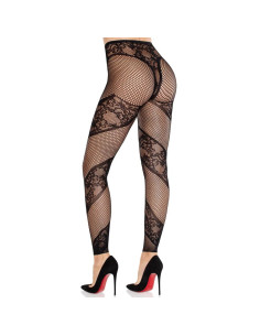 LEG AVENUE MALLAS SIN PIE DE ENCAJE Y TRANSPARENCIA NEGRO 2