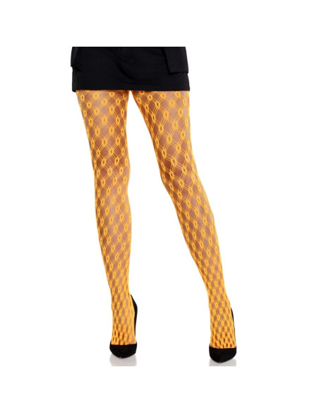 LEG AVENUE MALLAS DE ENCAJE CON OJALES NARANJA NEON LEG AVENUE MALLAS DE ENCAJE CON OJALES NARANJA NEON