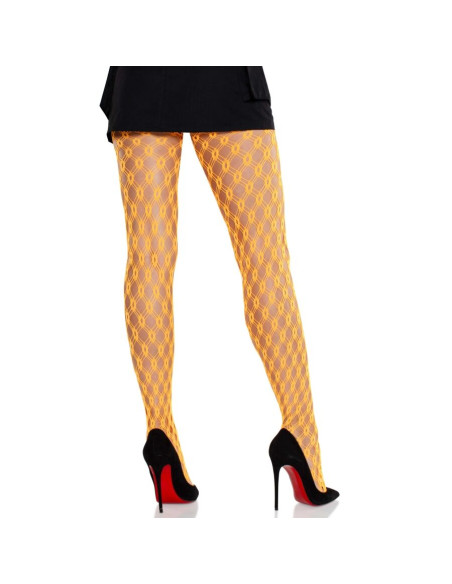 LEG AVENUE MALLAS DE ENCAJE CON OJALES NARANJA NEON LEG AVENUE MALLAS DE ENCAJE CON OJALES NARANJA NEON