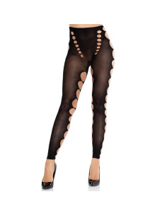 LEG AVENUE MEDIAS OPACAS SIN COSTURAS CON CORTE EN LOS PIES NEGRO