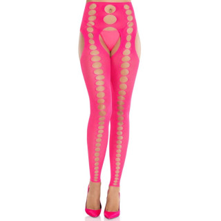 LEG AVENUE MEDIAS OPACAS SIN TIRANTES Y COSTURAS ROSA NEON