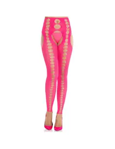 LEG AVENUE MEDIAS OPACAS SIN TIRANTES Y COSTURAS ROSA NEON