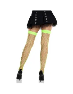 LEG AVENUE MEDIAS ALTAS DE RED ANCHA VERDE NEON 2