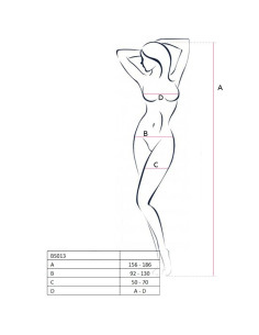 PASSION WOMAN BS013 BODYSTOCKING BLANCO TALLA UNICA 2
