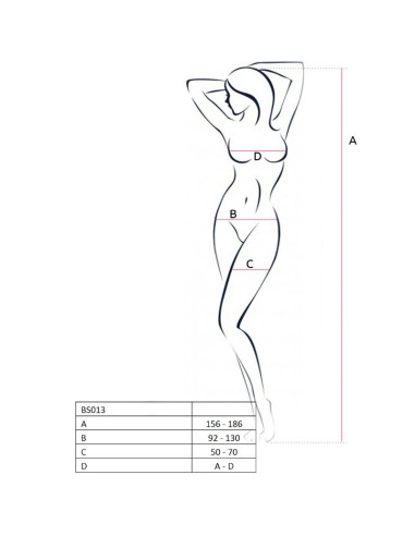 PASSION WOMAN BS013 BODYSTOCKING BLANCO TALLA UNICA