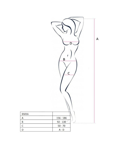 PASSION WOMAN BS016 BODYSTOCKING BLANCO TALLA UNICA