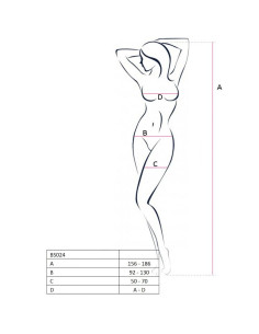 PASSION WOMAN BS024 BODYSTOCKING BLANCO TALLA UNICA 2