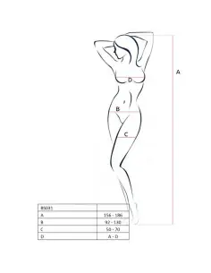 PASSION WOMAN BS031 BODYSTOCKING BLANCO TALLA UNICA 2