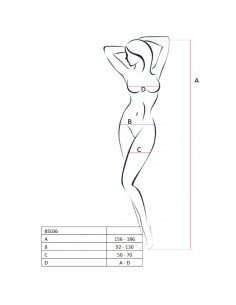 PASSION WOMAN BS036 BODYSTOCKING BLANCO TALLA UNICA 2