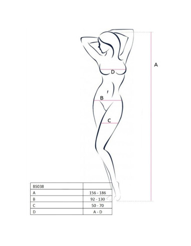 PASSION WOMAN BS038 BODYSTOCKING NEGRO TALLA UNICA