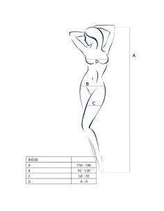 PASSION WOMAN BS038 BODYSTOCKING BLANCO TALLA UNICA 2