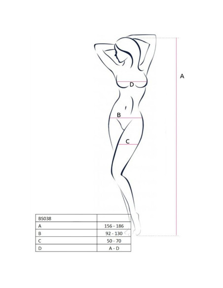 PASSION WOMAN BS038 BODYSTOCKING BLANCO TALLA UNICA PASSION WOMAN BS038 BODYSTOCKING BLANCO TALLA UNICA