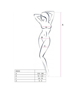 PASSION WOMAN BS045 BODYSTOCKING BLANCO TALLA UNICA 2