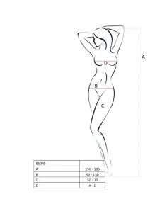 PASSION WOMAN BS045 BODYSTOCKING BLANCO TALLA UNICA 2