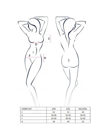 PASSION WOMAN CANNE SET NEGRO TALLA S M