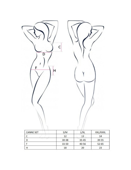 PASSION WOMAN CANNE SET NEGRO TALLA S M