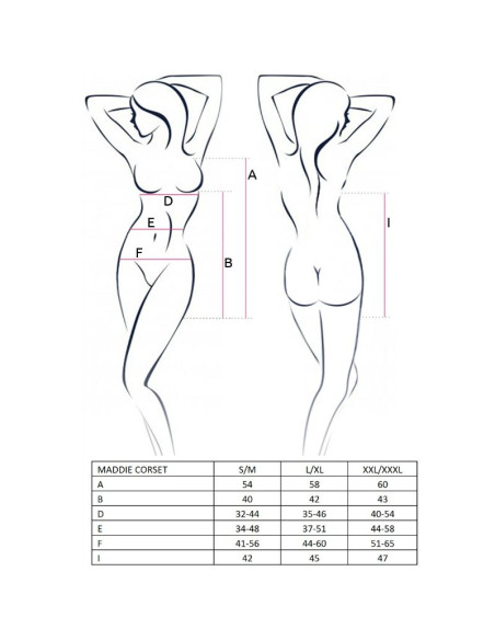 PASSION WOMAN MADDIE CORSET NEGRO TALLA L XL PASSION WOMAN MADDIE CORSET NEGRO TALLA L XL