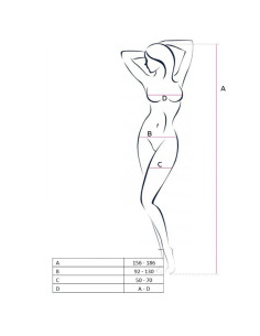 PASSION WOMAN BS049 BODYSTOCKING BLANCO TALLA UNICA 2