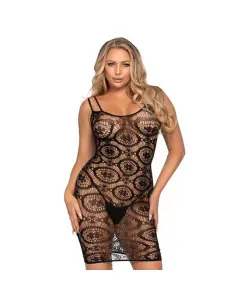 LEG AVENUE MINI VESTIDO DE GANCHILLO NEGRO