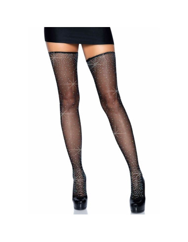LEG AVENUE MEDIAS BRILLANTES CON LIGUERO TALLA UNICA